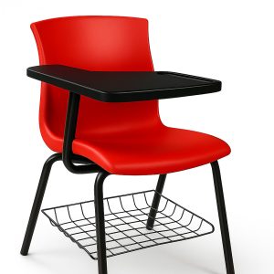 صندلی دانشجویی دسته‌دار میز شو با پایه فلزی – مناسب فضاهای آموزشی پرتردد