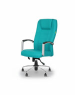 حرید صندلی مدیریتی ارگونومیک چرم با پشتی بلند و پایه کروم چرخ‌دار