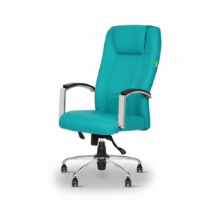 حرید صندلی مدیریتی ارگونومیک چرم با پشتی بلند و پایه کروم چرخ‌دار