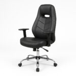 صندلی گیمینگ ارگونومیک با پشتی بلند، چرخ گردان و جک تنظیم ارتفاع، دارای روکش چرم مقاوم؛ مناسب گیمرها و استودیوهای تولید محتوا.