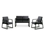 صندلی و مبلمان اداری با پایه فلزی ثابت – طراحی رسمی، مقاوم و مناسب فضاهای سازمانی