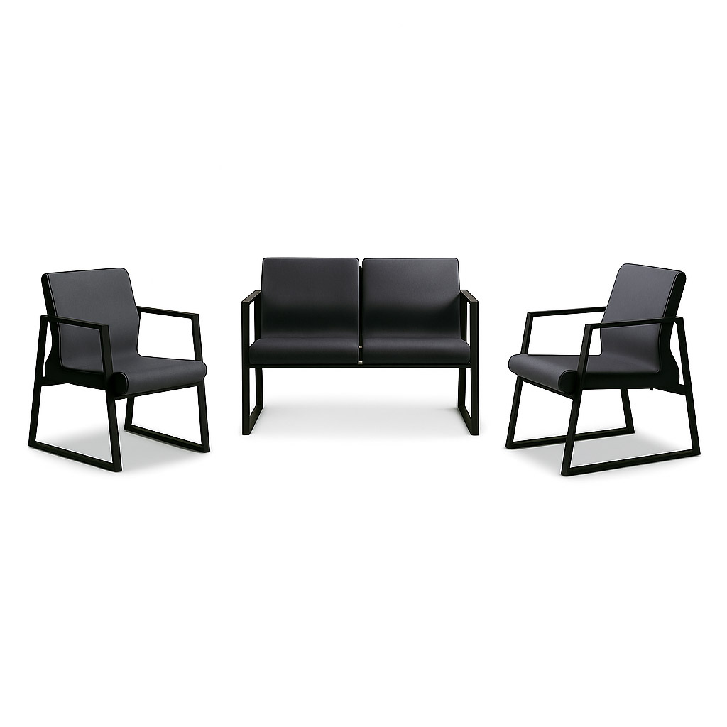 صندلی و مبلمان اداری با پایه فلزی ثابت – طراحی رسمی، مقاوم و مناسب فضاهای سازمانی