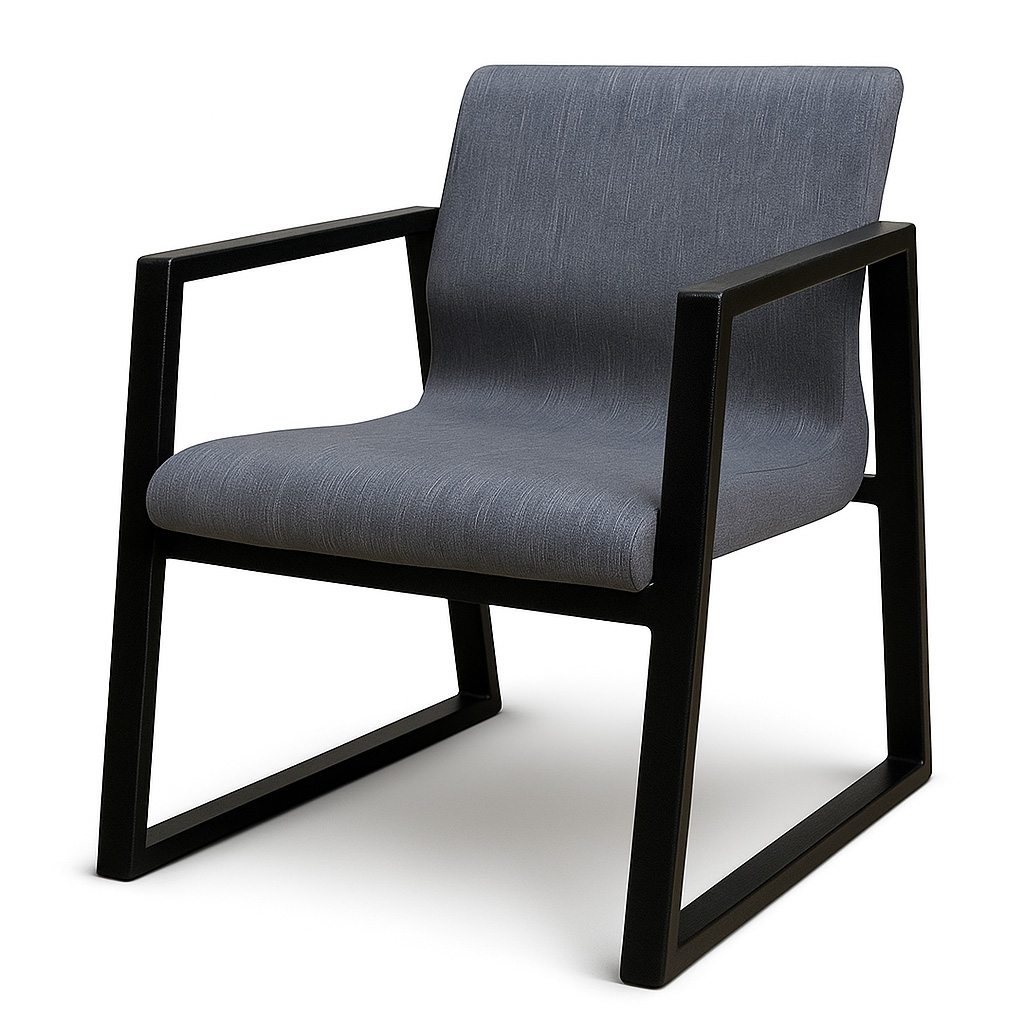 صندلی انتظار اداری با پایه فلزی ثابت و روکش پارچه‌ای – مناسب سالن‌های انتظار پرتردد